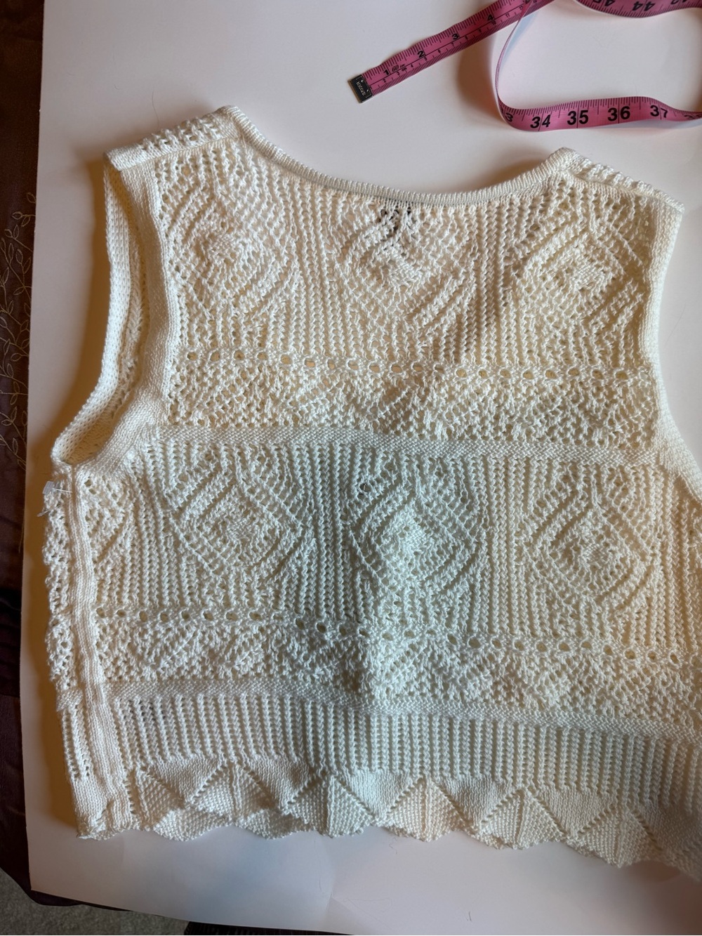 A New Day Cream Open Knit Sweater Vest – Size Medium 🧶🤍 - Picture 6 of 11